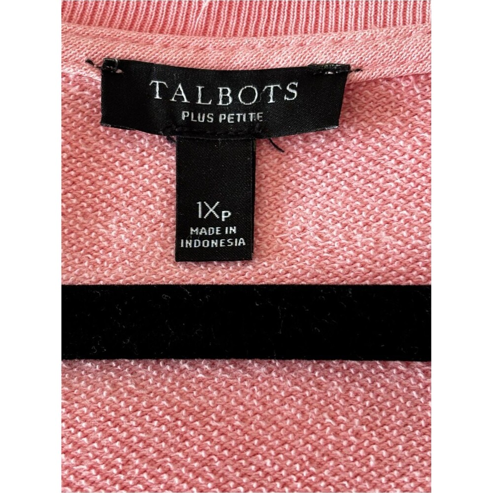 Talbots Embroidered Crewneck Sweatshirt Rose Pink Size 1XP 100% Cotton - Picture 4 of 5